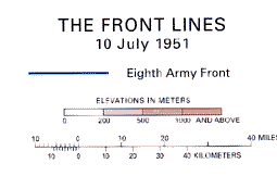 Map: The Front LInes 10 July 1951